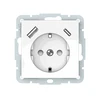 Kištukinis lizdas su įžeminimu (USB-C/USB-A) QR1000, be rėmelio, dramblio kaulo sp.