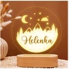 Koala Wood Prezent Dla Dziewczynki Boho Lampka Nocna su Imieniem Na Roczek Urodziny