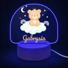 Koala Wood Prezent na Chrzciny Roczek dla Noworodka Lampka Nocna su Misiem i Imieniem