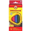 Koh-i-noor Triocolor minkštos kreidelės vaikams, 12 vnt.