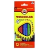 Koh-i-noor Triocolor minkštos kreidelės vaikams, 12 vnt.
