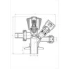 Kombinuotas ventilis INVENA ZW-26-020-W, 1/2"x3/4"x3/8"x10