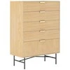 Fotelis Home4You Komoda BASSEL 80x40xH114cm, 3D melaminas