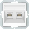 Kompiuterio lizdas 2 vietų (RJ45 CAT6e UTP) QR1000, be rėmelio, pilkos matinės sp.