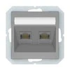 Kompiuterio lizdas 2 vietų (RJ45 CAT6e UTP) QR1000, be rėmelio, pilkos matinės sp.