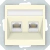 Kompiuterio lizdas, 2 x RJ45, be rėmelio Vilma QR1000, dramblio kaulo sp.