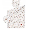KOMPLET MUŚLINOWY INFANTILO Z PŁASKĄ PODUSZKĄ TEDDY PRINT