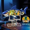 KONSTRUKCINIAI BLAKAI SHARK MECHANINĖ FIGŪRA MODELIS RYKLĖ SU ŠVIESA 687 vnt.