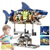 KONSTRUKCINIAI BLAKAI SHARK MECHANINĖ FIGŪRA MODELIS RYKLĖ SU ŠVIESA 687 vnt.