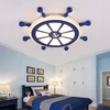 Kraina Swiata STER Lampa sufitowa mėlyna POKÓJ DZIECKA MARYNARZ STATEK 40W 4000LM 45CM