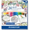 Spalvoti pieštukai tribriauniai STAEDTLER ERGO SOFT 157 Johanna Basford serija, 24 spalvos