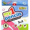 Kredki Super Jumbo Penmate 6 spalvų + drožtukas
