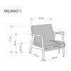 Fotelis Halmar Krėslas MILANO 1S Alyvuogių žalia/Riešuto