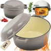 Krisber KIETAS 2 viename emaliuotas ketaus KETAUS 26 cm keptuvė 4,8 l DUJŲ INDUKCINĖ PILKA