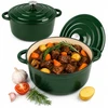 Krisberg Emaliuotas KETUS PUODAS 5,9L Emaliuotas su dangteliu INDUKCINĖ DUJINĖ ORŠINĖ 28cm