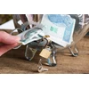 Krosno STIKLINIS PIGGY BANKAS ATIDARYMAS SU SPYNA, GRAVIRUOTAS, DIDELIS