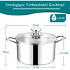 Kuchenne INDUKCINIS GAMYBOS PUODAS 22cm 4,8L 3 sluoksnių plieno dangtis