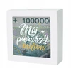 kukartka Kiaulė su langu MANO PIRMAS MILIJONAS 16X16cm Iždo dėžutė Banknotai Monetos