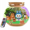 KŪRYBINIS LABUBU RINKINYS MAGICAL TERRARUIM LED NAKTINIS LEMPAS DOVANA VAIKAMS