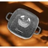 Kvadratinis puodas 28 cm. Granitas Masterpan MP-2110 su dangteliu