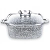 Kvadratinis puodas 28 cm. Granitas Masterpan MP-2110 su dangteliu