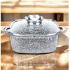 Kvadratinis puodas 28 cm. Granitas Masterpan MP-2110 su dangteliu