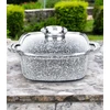 Kvadratinis puodas 28 cm. Granitas Masterpan MP-2110 su dangteliu