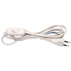 Maitinimo kabelis AC su kištuku 2m, jungikliu ir lituojamais išvadais iki 2.5A PVC 2× 0,75mm² baltas EMOS
