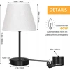 Lampa Rinkinys DWÓCH LAMPEK NOCNYCH Z DWOMA GNIAZDAMI USB I GNIAZDEM E27