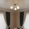 Lampa sufitowa 3 balta klosze chrom do sypilani salonu korytarz hotel
