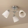 Lampa sufitowa 3 balta klosze chrom do sypilani salonu korytarz hotel