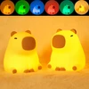 Lampka nocna Goldlux Kapibara ruda silikonowa su akumulatorem LED RGB