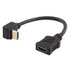 Lankstus HDMI adapteris, 0,2 m, HDMI M / F, UHD DELTACO juodas / HDMI-21E