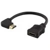 Lankstus HDMI adapteris, 0,2 m, kampinis, HDMI M / F, UHD DELTACO juoda / HDMI-21D