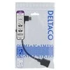 Lankstus HDMI adapteris, 0,2 m, kairinis kampas, HDMI M / F, UHD DELTACO juodas / HDMI-21C