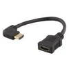 Lankstus HDMI adapteris, 0,2 m, kairinis kampas, HDMI M / F, UHD DELTACO juodas / HDMI-21C