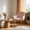 LARGO minkšta kėdė SVETAINEI, aksominė WELUR, rožinė JUMIhome