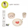 Lassig vaikiškų indų rinkinys Lėkštė, Dubuo, Puodelis, Šaukštas Happy Rascals