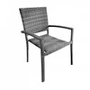 Lauko baldų komplektas NOVELLY HOME, iš plieno, ratano, grūdinto stiklo, spl. tamsiai pilka, 4 vnt. kėdė 550x590x860 mm, 1 vnt. stalas 900x9