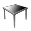 Lauko baldų komplektas NOVELLY HOME, iš plieno, ratano, grūdinto stiklo, spl. tamsiai pilka, 4 vnt. kėdė 550x590x860 mm, 1 vnt. stalas 900x9
