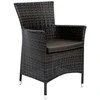 Home4You Lauko baldų komplektas WICKER stalas, 2 kėdės, tamsiai rudos spalvos