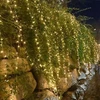 Lauko girlianda - užuolaida, įkraunama saulės energija, 192 LED, 1.5 m