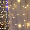 Lauko girlianda - užuolaida, įkraunama saulės energija, 192 LED, 1.5 m