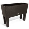 Prosperplast Lauko plastikinis vazonas RATO CASE HIGH, su kojelėmis, rudos sp., 80 x 33 x 62 cm