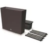 Prosperplast Lauko plastikinis vazonas RATO CASE T, su įdėklu, rudos sp., 24 x 77 x 69 cm