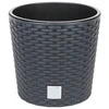 Prosperplast Lauko plastikinis vazonas RATO ROUND, su įdėklu, pilkos sp., 30 x 30 x 27 cm