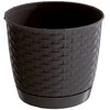 Prosperplast Dekoratyvinis gėlių vazonas Ratolla Round D25cm/H21.9cm tamsiai rudas