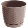 Lauko plastikinis vazonas RATOLLA ROUND, kreminės sp., 19 x 17 cm