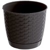 Lauko plastikinis vazonas RATOLLA ROUND, kreminės sp., 19 x 17 cm