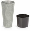 Prosperplast Lauko plastikinis vazonas TUBUS SLIM BETON, su įdėklu, pilkos sp., 25 x 48 cm